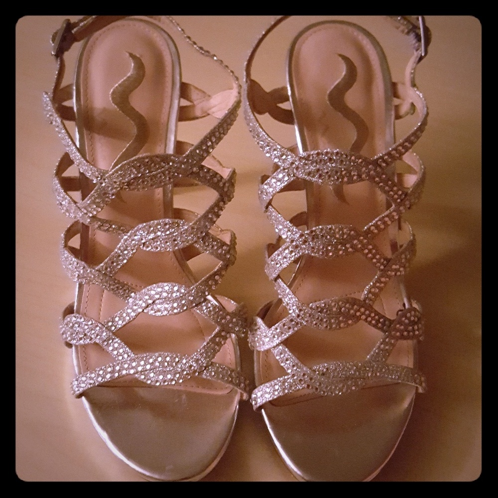 Nina Silver Rhinestone  High Heels